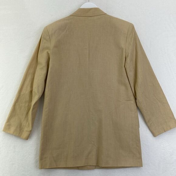 Saks Fifth Avenue Linen/Cotton Safari Tan Blazer - Picture 5 of 5